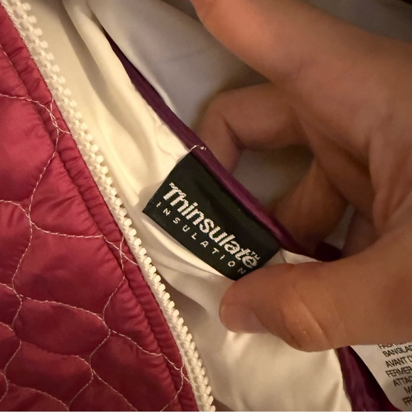 L.L. Bean Vest Women Pink Ombre Poly Blend Full Zip Mock Neck Quilted Small - Picture 6 of 7